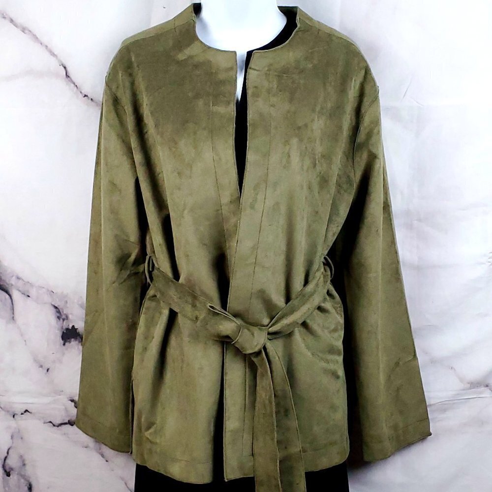Love Token Olive Green Size Large Wrap Jacket Size